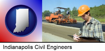 a civil engineer inspecting a road building project in Indianapolis, IN