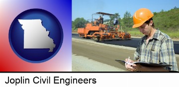 a civil engineer inspecting a road building project in Joplin, MO