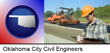 a civil engineer inspecting a road building project in Oklahoma City, OK